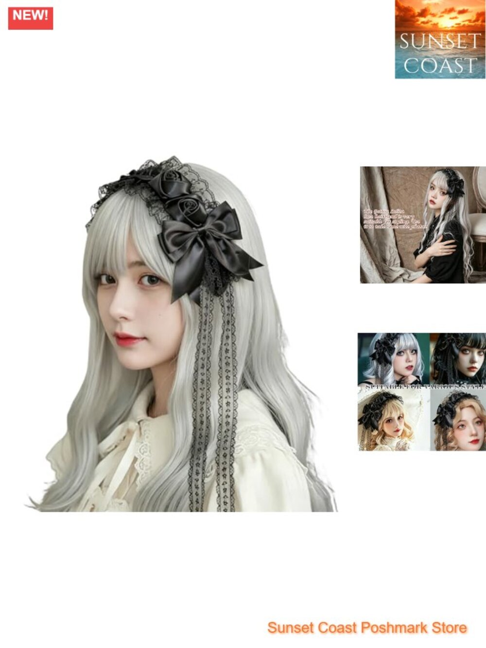 Gothic Lolita Lace Headband Bowknot Hair Accessory Cosplay Costume